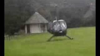 Richard Hammond taking off in helicopter at eastnor castle