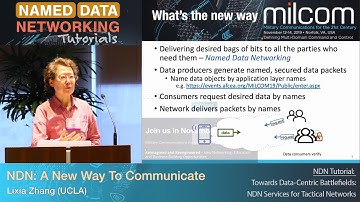 NDN: A New Way to Communicate - Lixia Zhang / NDN Tutorial @ MILCOM 2019