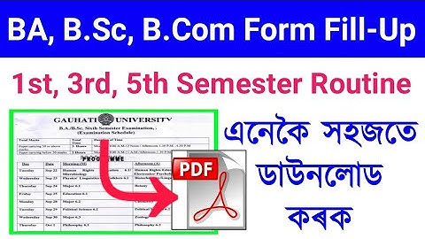 BA, B.Sc, B.Com 1st, 3rd, 5th Semester Exam Form Fill-Up and Routine Download Guwahati University