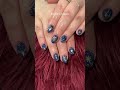 Brush art nail design with chrome