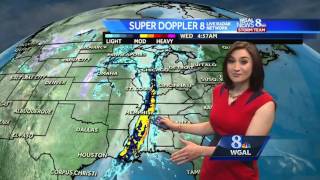 Patchy drizzle and breezy today, rain tomorrow