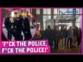Woeste menigte demonstreert na politiegeweld tegen gesluierde vrouw!