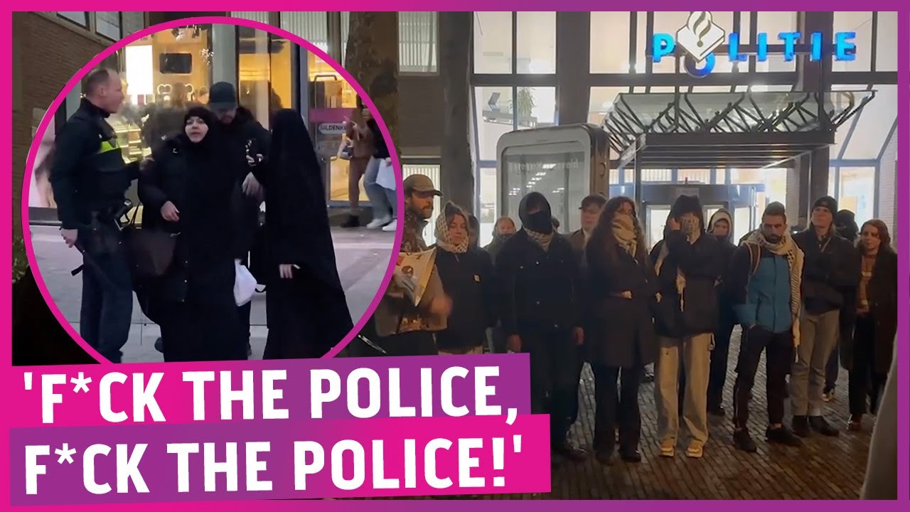 Woeste menigte demonstreert na politiegeweld tegen gesluierde vrouw!