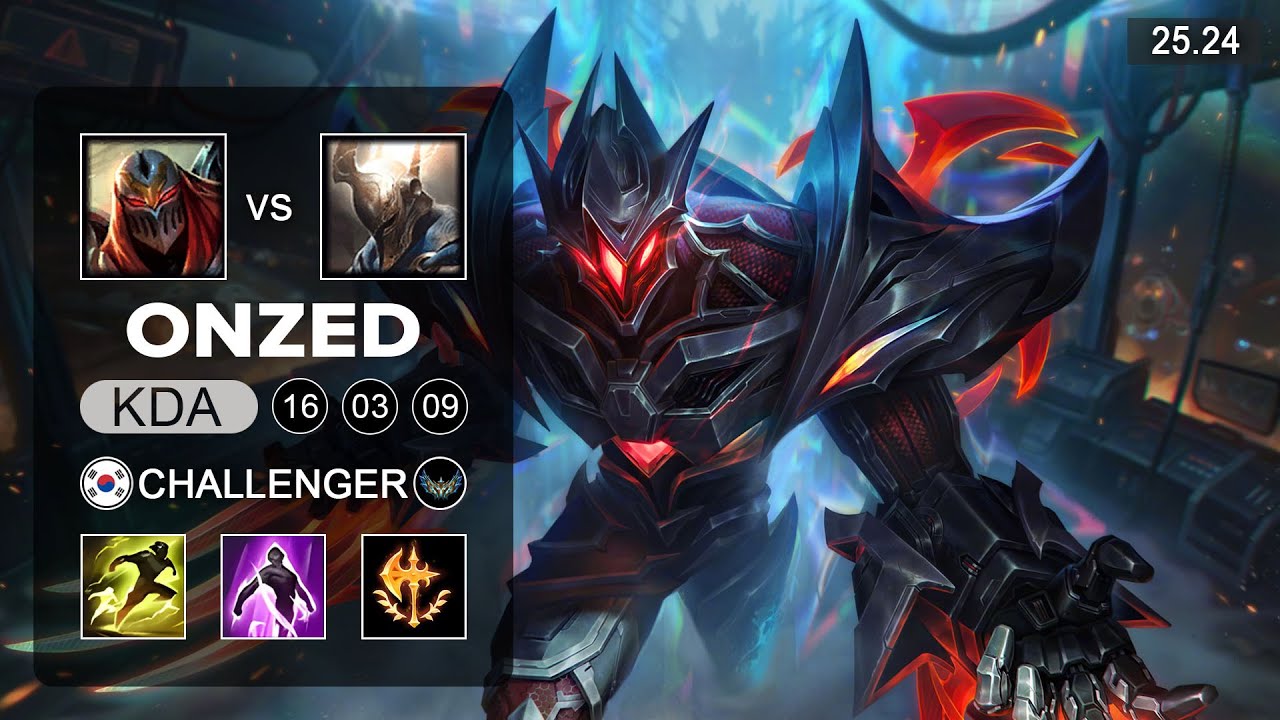 OnZed Zed vs Pantheon Mid - KR Grandmaster - Patch 25.24 Season 15