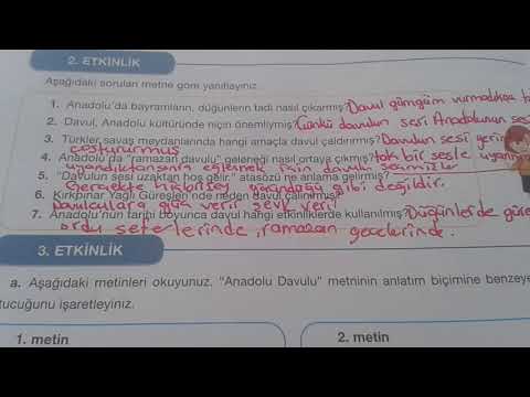 7. Sınîf türkçe sayfa 167 - 168 - 169 cevapları