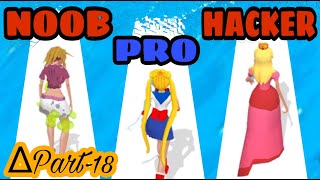 NOOB vs PRO vs HACKER in Makeover Run - MAX LEVEL in Makeover Run Game (iOS, Android) Gameplay screenshot 2