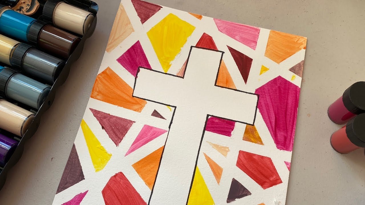 Easter craft- Cross painting for kids - YouTube