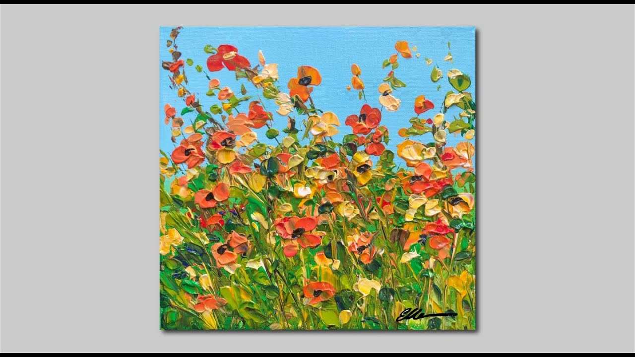 Abstract Autumn Wildflower Acrylic painting