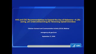 HHS\/CDC Recs to Expand the Use of Naloxone to Reverse Opioid Overdose