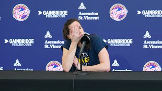 Caitlin Clark explains why she was a late scratch due to a back injury before Fever win vs Fire
