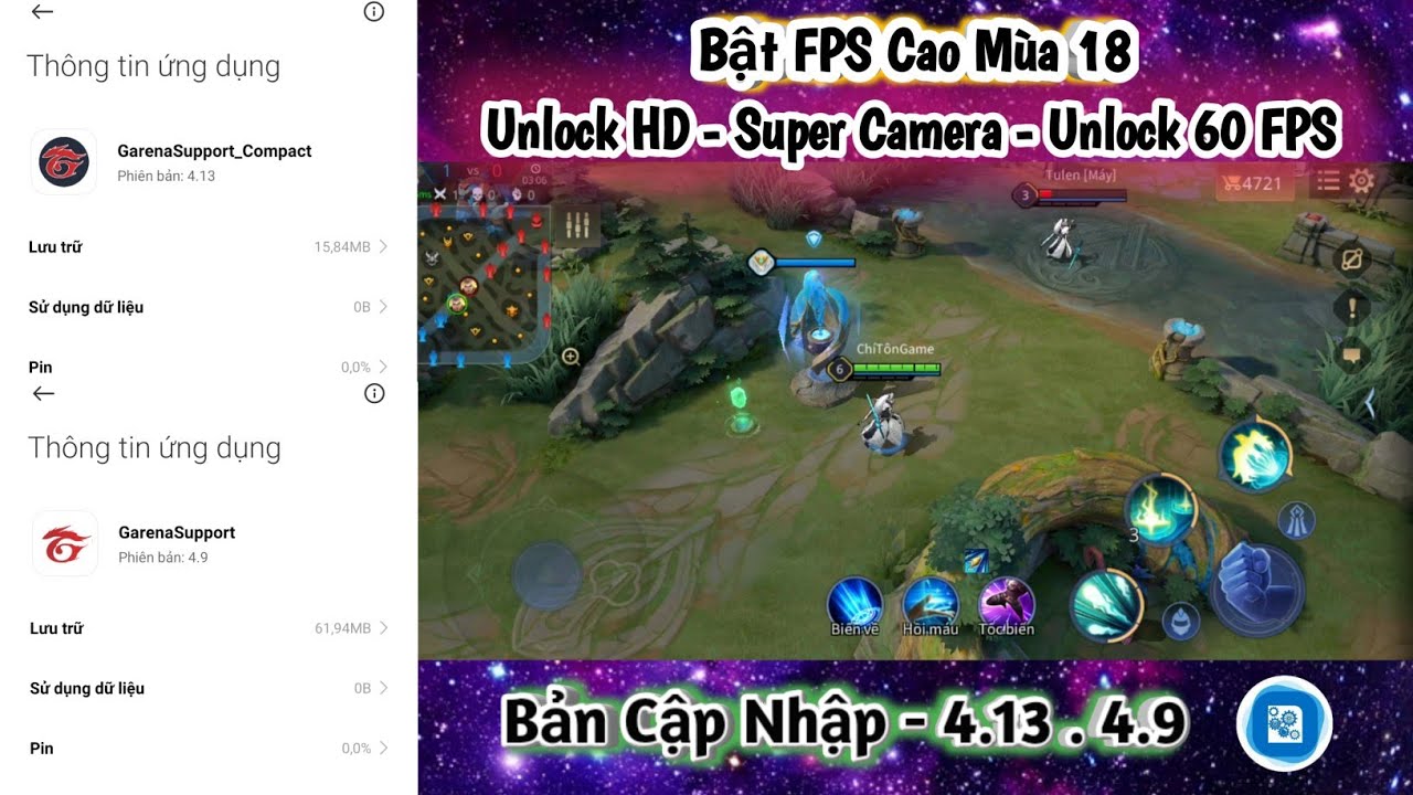 garena fps  New 2022  FPS Cao Mùa 18 Liên Quân - Cập Nhập Phiên Bản Mới | Garena Support 4.13 - 4.9