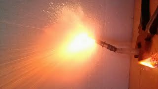 Small-scale solid-propellant rocket engine test failure- explosion