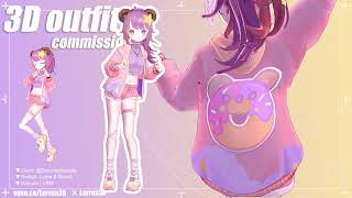 [3D Vtuber showcase] Donut's Sportwear | Outfit & Hair from scratch  | Commissions Open!