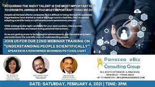 Details Webinar 22 - Understanding People Scientifically - Panacea eBiz Consulting Group News
