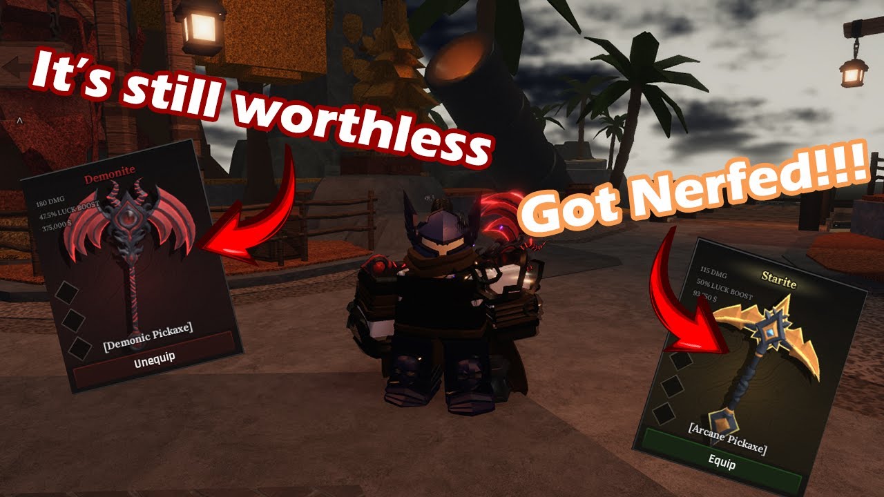Demonite pickaxe is still worthless in Roblox The Forge - YouTube