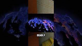 Blue Lava!? #nature #dangerous #indonesia #volcano #blueflame #beautiful #volcano #viral #shorts