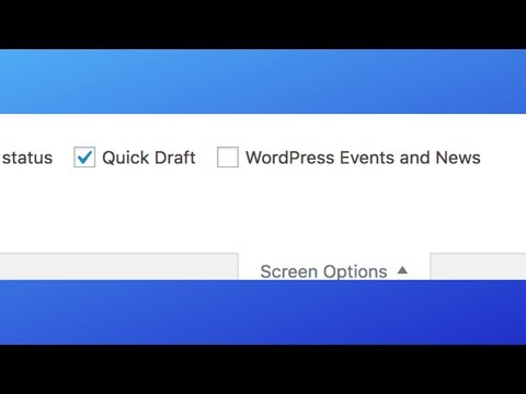 How to use Screen Options in Wordpress