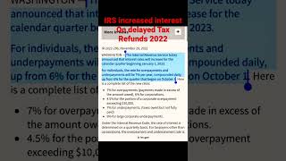 Detalles IRS OWES you interest on DELAYED tax refunds 2022 Guía
