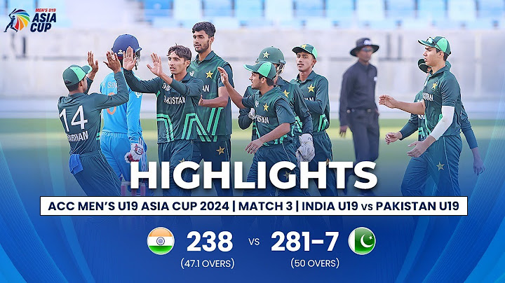 India U19 vs Pakistan U19 | ACC Men's U19 Asia Cup | Match 3