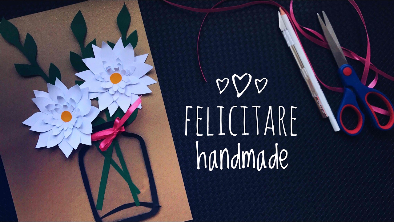 Felicitare Cu Flori Din Hartie