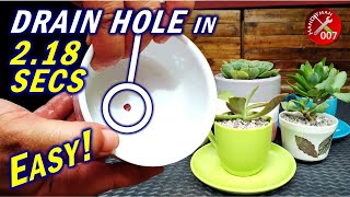 How to Make Drain Holes in Pots Without Breaking Them (Nail or Drill) | DIY Succulent Pots