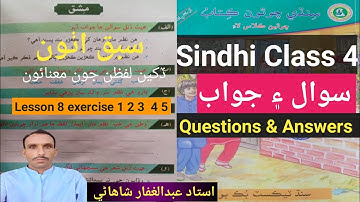 Lesson 8 Class 4 Watan ge hub Question and Answers|سبق اٺون|وطن جي حب نظم|سوال جواب|لفظن جون معنائون