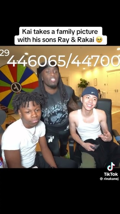 kai takes a family picture with his son rakai and ray 😂 #kai #rakai #