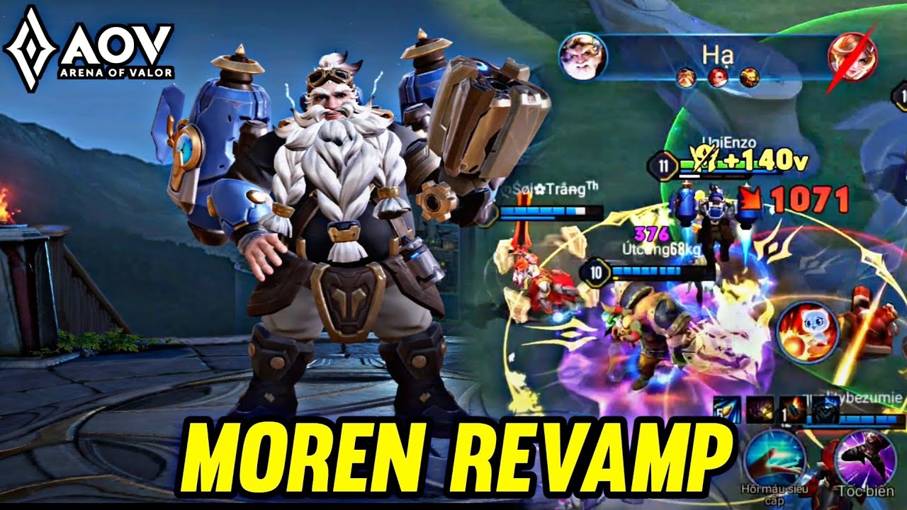 AOV : MOREN REVAMP GAMEPLAY - ARENA OF VALOR LIENQUANMOBILE ROV - YouTube