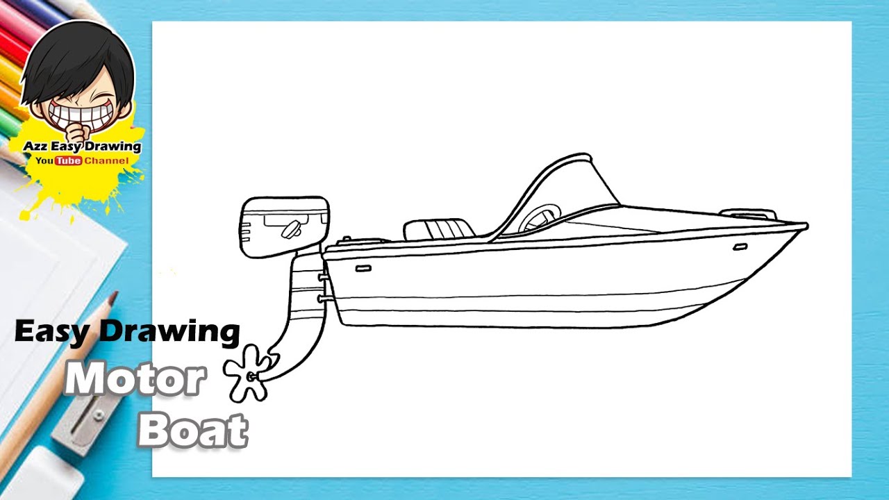 motorboat drawing easy