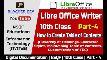 Create Table of Contents in LibreOffice Writer | Digital Documentation |10th Class | Part-4 in Hindi