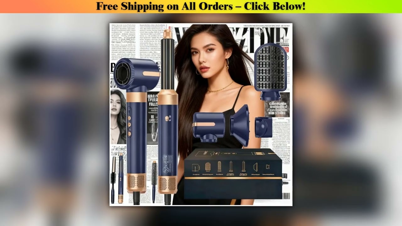 7 In 1 Hair Dryer Brush Brushless High Speed Hair Dryer with Diffuser Ionic Blow Dryer Hot Air