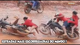 TENTE NÃO RIR ESTRADAS MAIS ESCORREGADIAS DO MUNDO!!