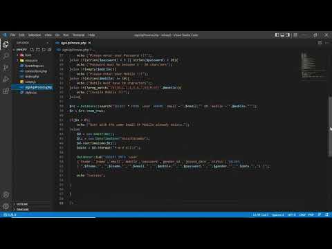 eShop | Program the user signup process including input validation | Video 2