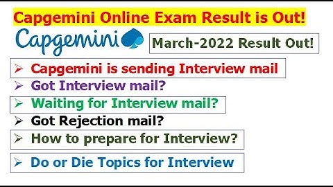 🔥Capgemini Exam Result is OUT! | Interview mail | Waiting for Interview mail | Do or Die Topics?
