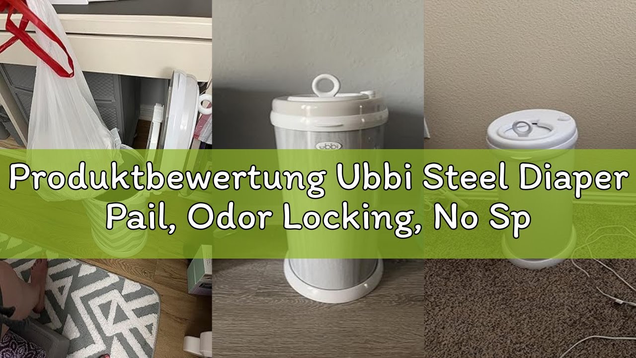 Ubbi Roestvrij staal Nappy Pail, Geurvergrendeling, Geen speciale tas nodig, Award-Winning, Registry Must-Have, Lilypad