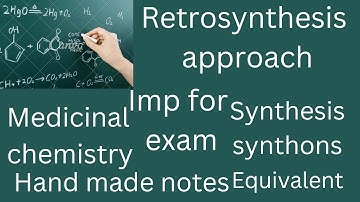 Synthons and synthetic equivalent||Retrosynthesis approach||Disconnection||Hand made notes||