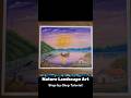 Peaceful Mountain River Boat Scenery Easy Drawing | Step-by-Step Tutorial #shorts #nature #trending