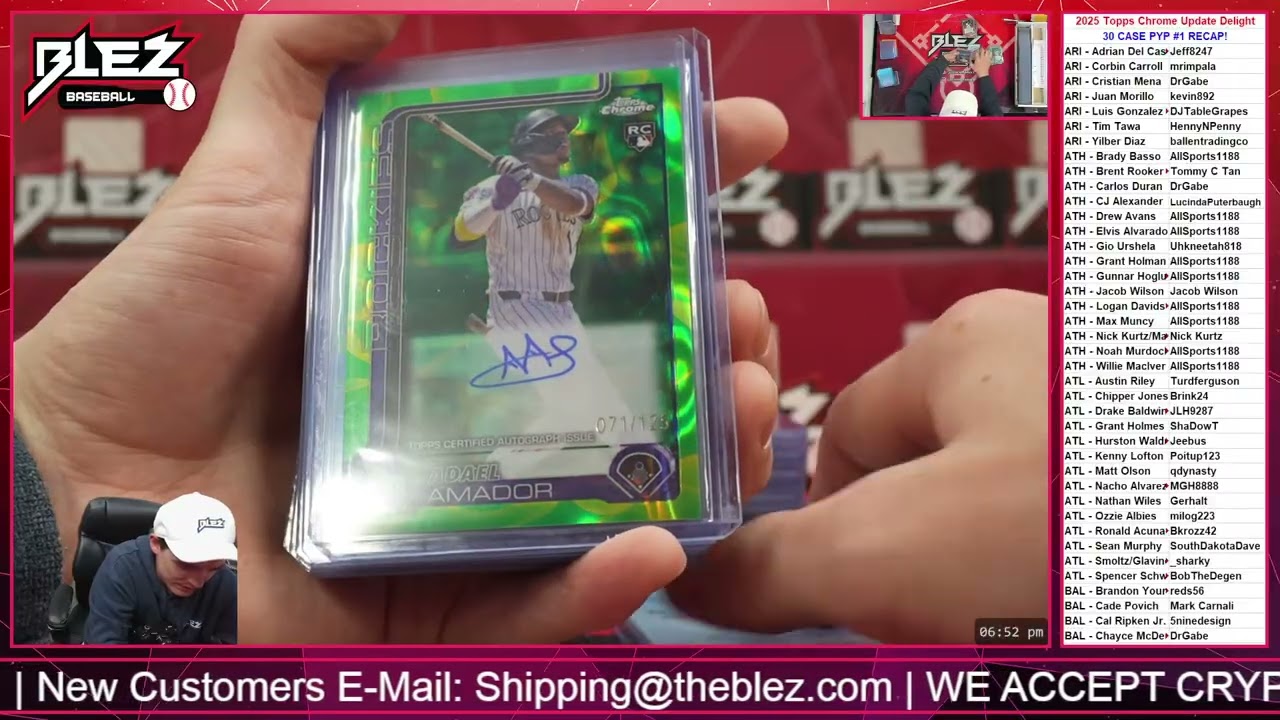 RECAP for 2025 Topps Chrome Update Delight 30 CASE BREAK Pick Your Player #01