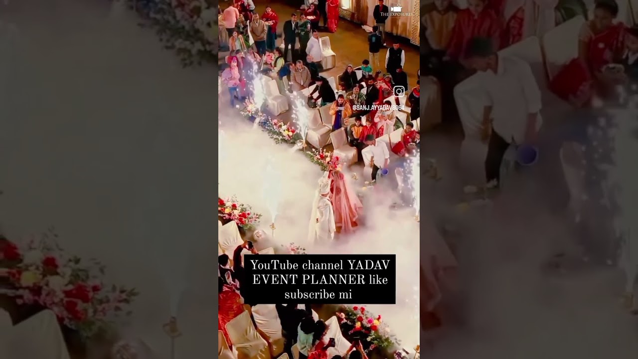 dry ice and Cold fire bride groom entry