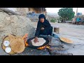 Baking bread by a rural woman  iranian rural family