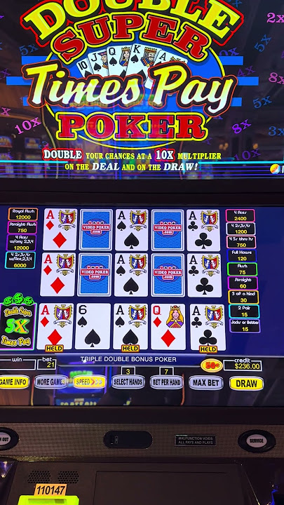 Triple Double 3 Aces at 3x Dealt! Just 1 more🤞🤞🤞 #poker #videopoker #casino #vegas #wynnlasvegas