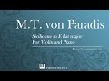 M.T. von Paradis - Sicilienne in E-flat major - Violin or flute and Piano - Piano Accompaniment