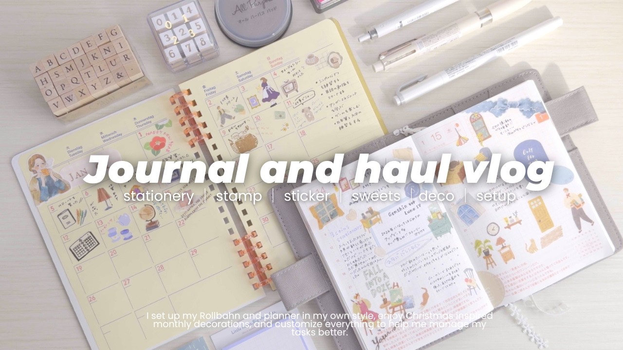 【 Deco vlog 】たまっていたマンスリーデコとマインドウエィブのアイテムでほぼ日手帳デコ✍￤rollbahn￤hobinichi￤monthlydeco