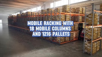 Mobile racking with 18 mobile columns and 1216 pallets #rack #warehouse #mobilerackingsystem