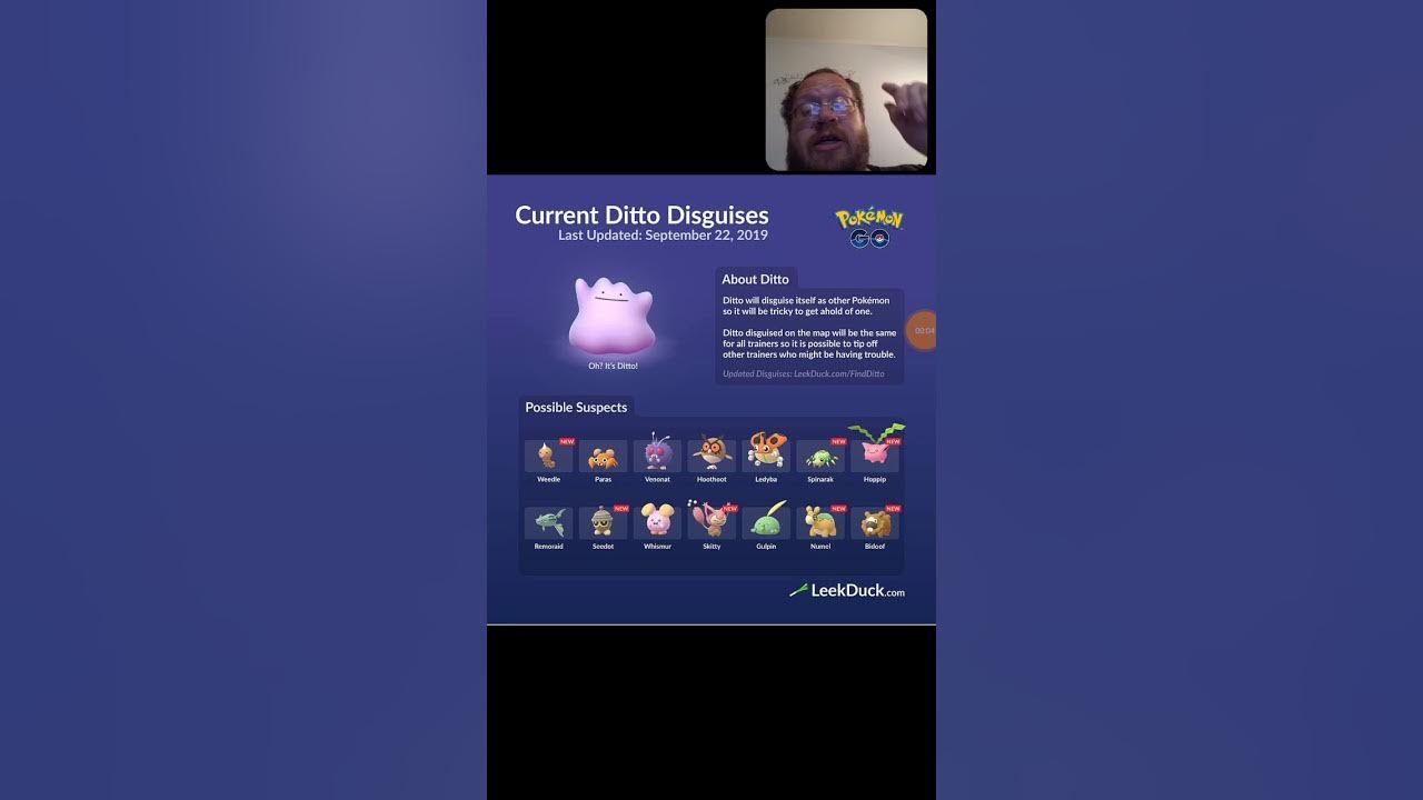 Current Ditto Disguises In Pokemon Go YouTube