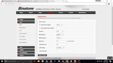 How to Port Forward on Binatone DT910W iball rouuter