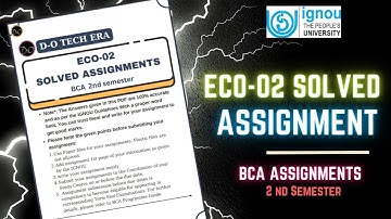 ECO-02 Solved Assignment 2024 (January) | IGNOU BCA 2nd Semester | #ignou #bca #assignment