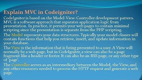 CodeIgnitor Interview Questions and Answers for freshers and experienced– Part 1