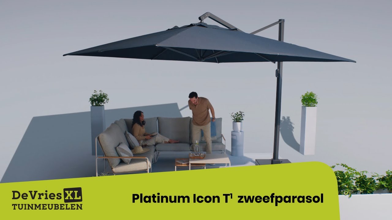 Platinum Icon zweefparasol 400 x 300 cm | Antraciet / faded black