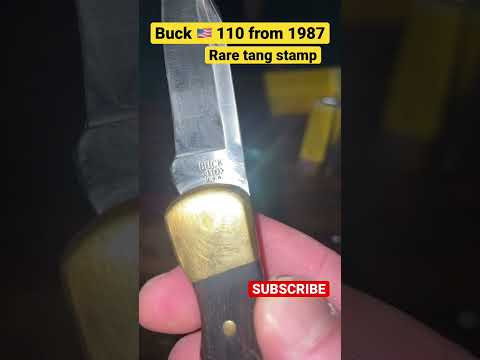Buck 110 (1987) rare tang stamp. The dot plus symbol! Check out tristan Barnett YouTube! sub 